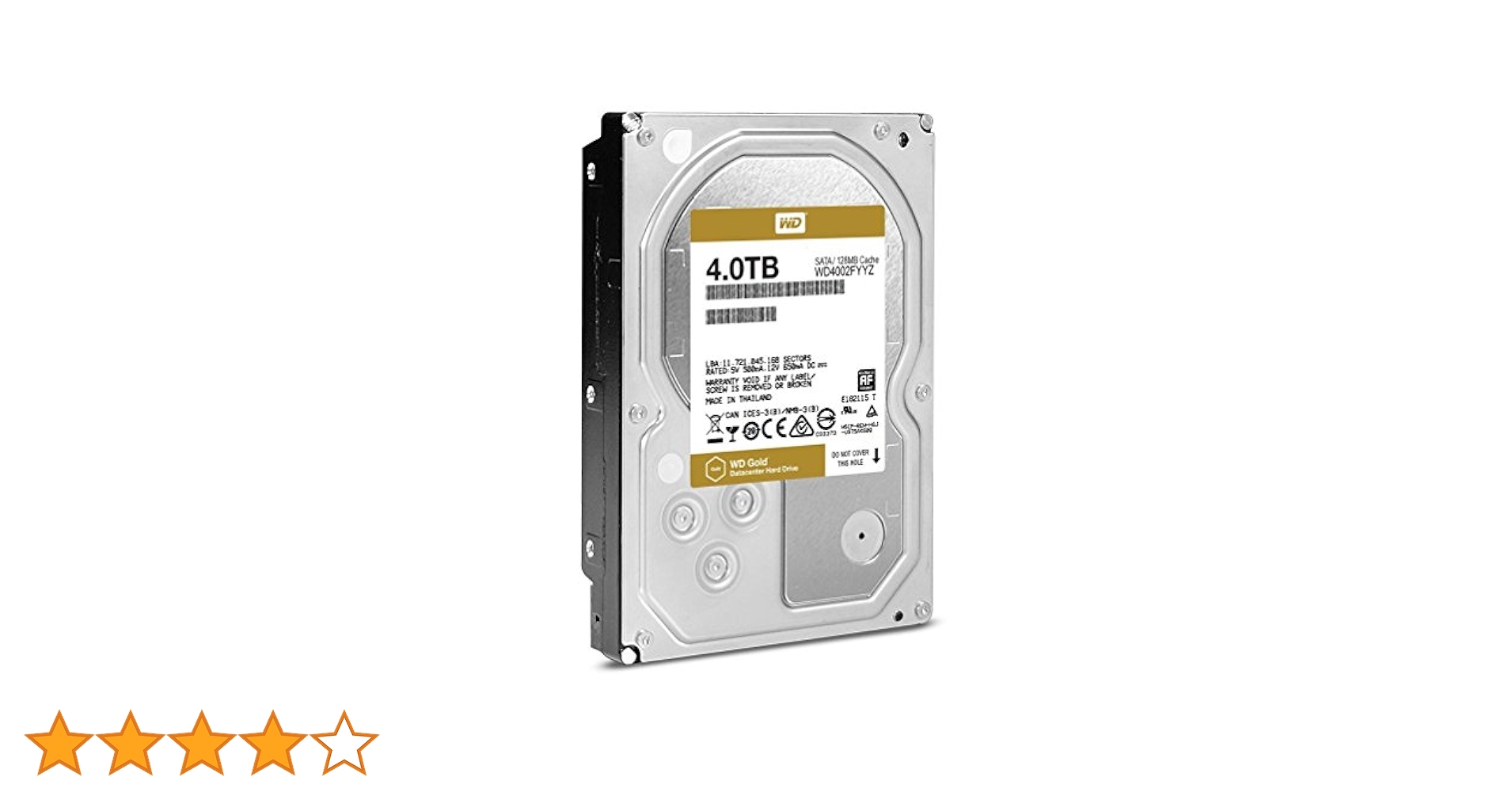 WD HDD 内蔵ハードディスク 3.5インチ 4TB WD Gold WD4002FYYZ/SATA3.0/5年保証 ggw725x Amazon.com: WD Gold 4TB Enterprise Class Hard Disk Drive